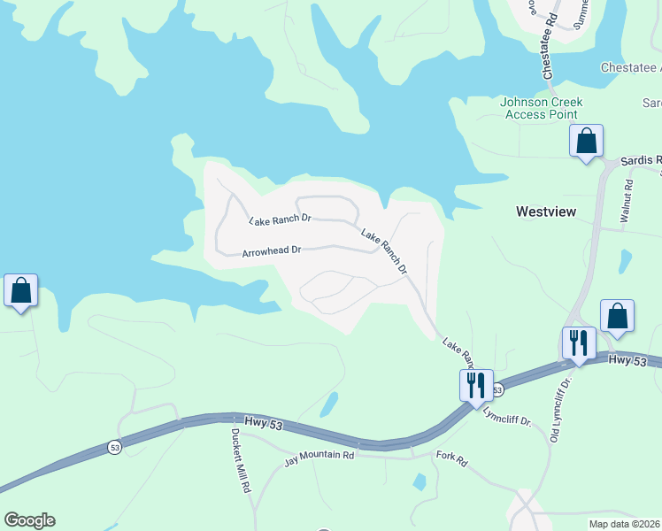 map of restaurants, bars, coffee shops, grocery stores, and more near 3132 Hidden Pass in Gainesville