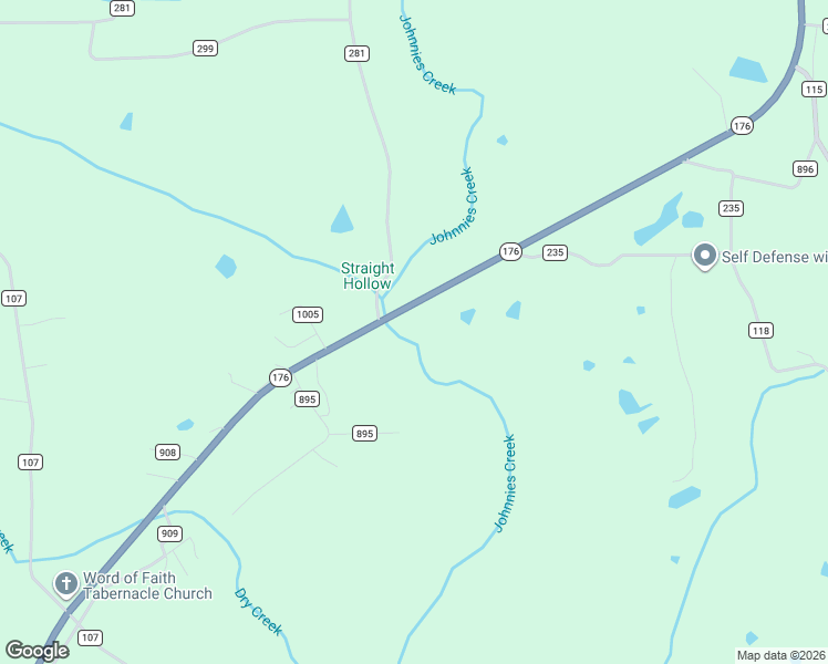 map of restaurants, bars, coffee shops, grocery stores, and more near 17147 Alabama 176 in Fort Payne