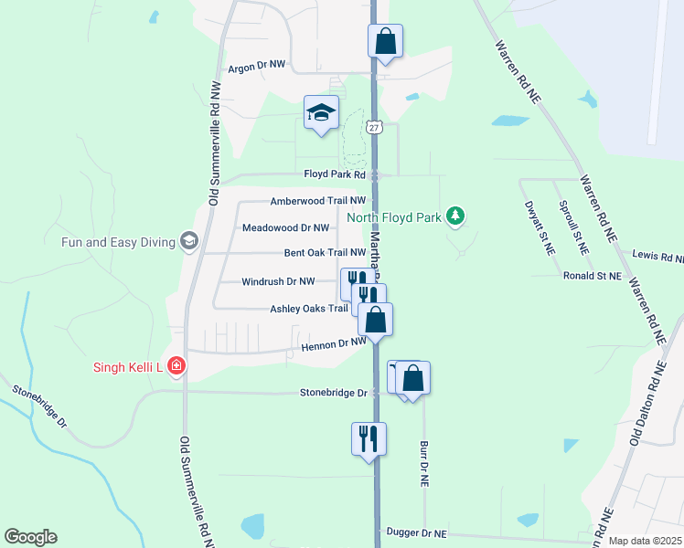 map of restaurants, bars, coffee shops, grocery stores, and more near 10 Sugarwood Drive in Rome
