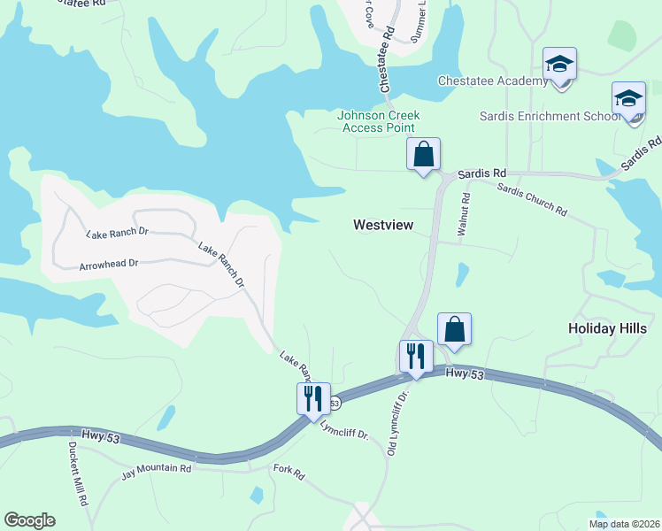 map of restaurants, bars, coffee shops, grocery stores, and more near 2691 Tammi Lane in Gainesville