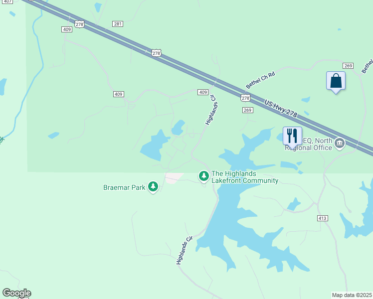 map of restaurants, bars, coffee shops, grocery stores, and more near 211 Siena Lane in Oxford