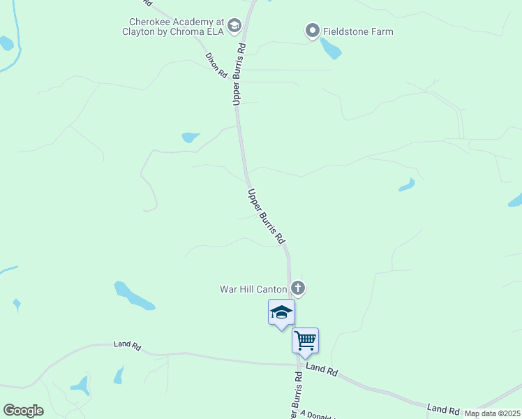 map of restaurants, bars, coffee shops, grocery stores, and more near 758 Upper Burris Road in Canton