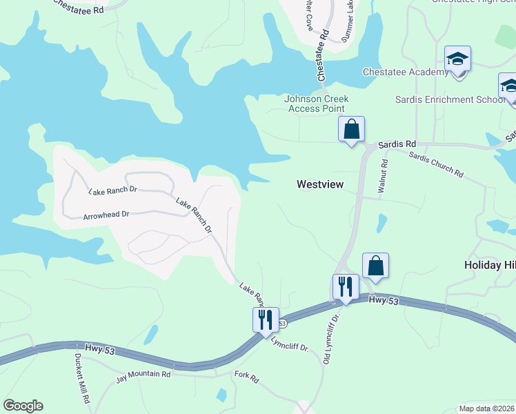 map of restaurants, bars, coffee shops, grocery stores, and more near 2691 Tammi Lane in Gainesville