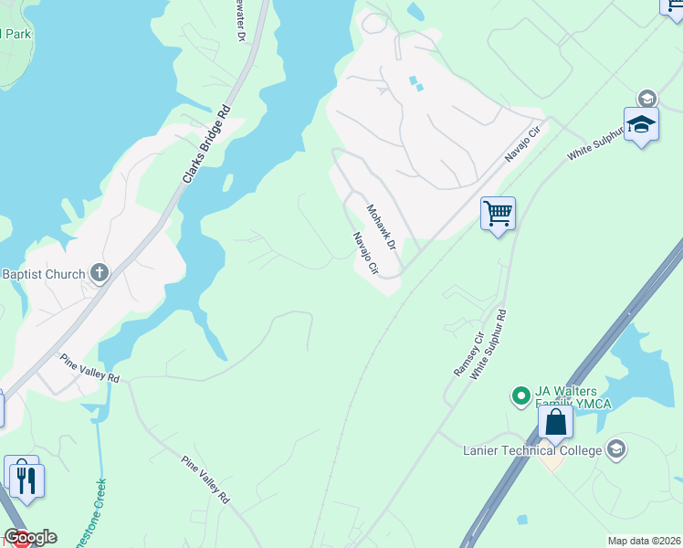 map of restaurants, bars, coffee shops, grocery stores, and more near 3105 Gulls Wharf Drive in Gainesville