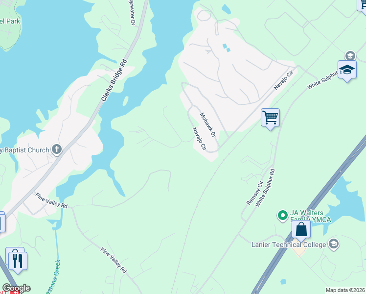 map of restaurants, bars, coffee shops, grocery stores, and more near 3105 Gulls Wharf Drive in Gainesville