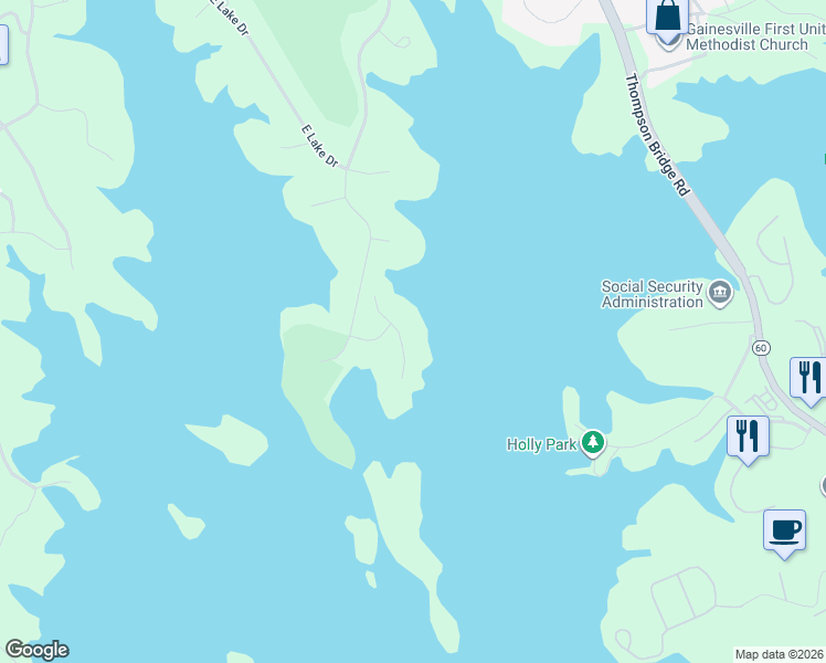 map of restaurants, bars, coffee shops, grocery stores, and more near 2933 Pointe Drive in Gainesville