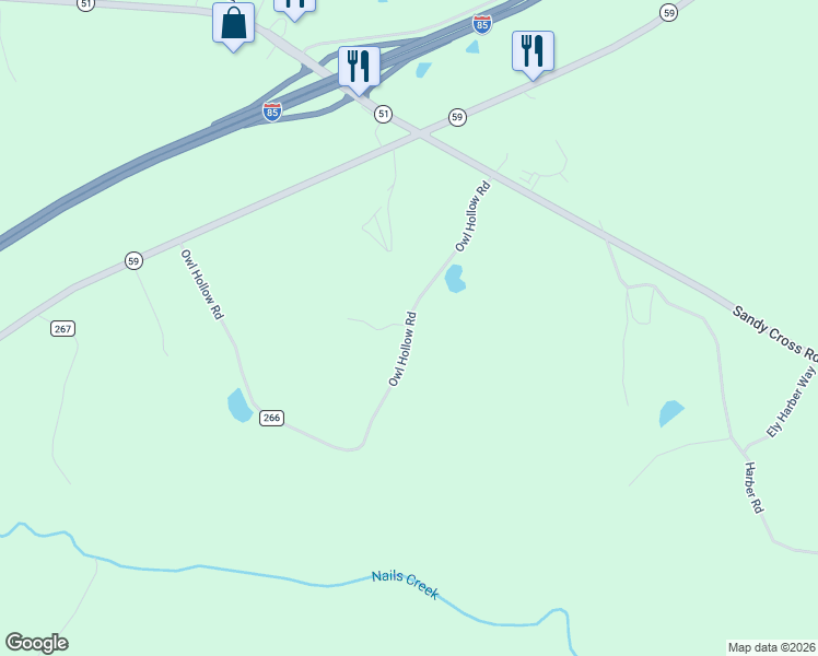 map of restaurants, bars, coffee shops, grocery stores, and more near Owl Hollow Road in Franklin County