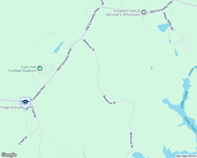 map of restaurants, bars, coffee shops, grocery stores, and more near 3732 Reservoir Drive in Gainesville