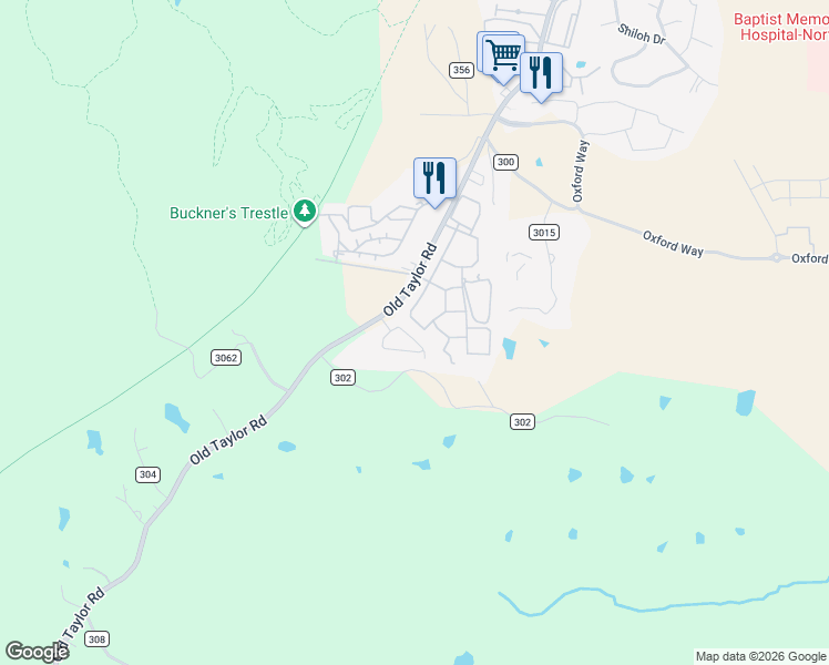 map of restaurants, bars, coffee shops, grocery stores, and more near 3001 Old Taylor Road in Oxford