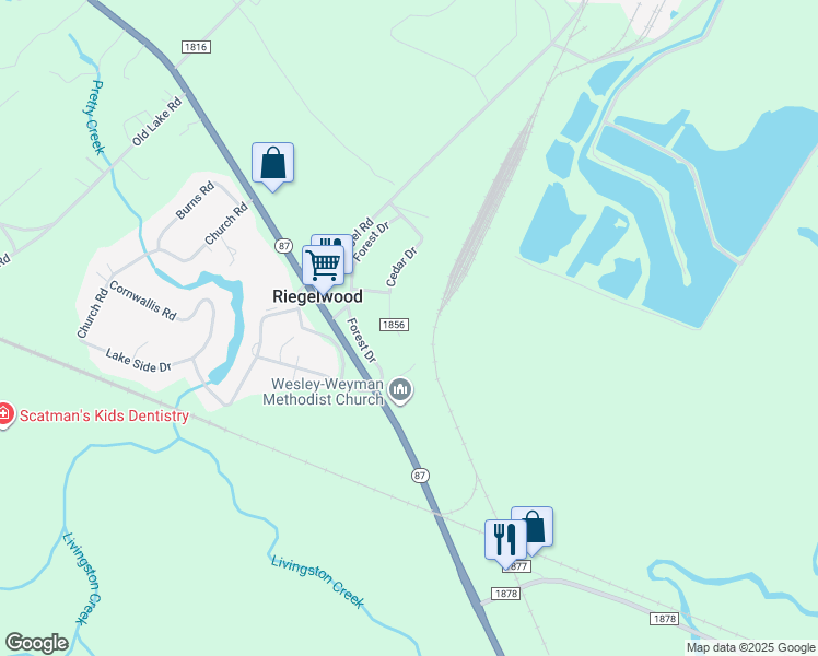 map of restaurants, bars, coffee shops, grocery stores, and more near 114 Cedar Drive in Columbus