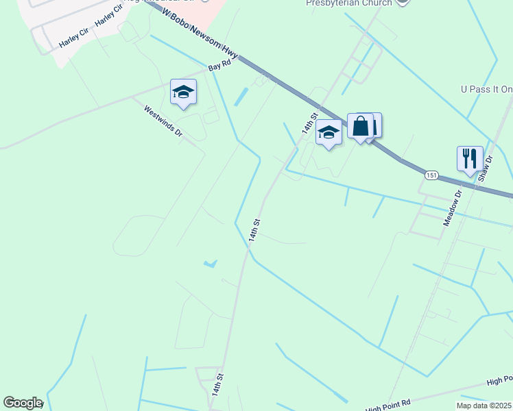 map of restaurants, bars, coffee shops, grocery stores, and more near 1544 14th Street in Hartsville