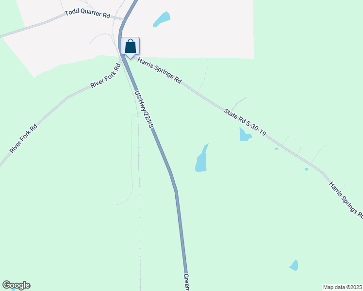 map of restaurants, bars, coffee shops, grocery stores, and more near 12631 U.S. 221 in Waterloo