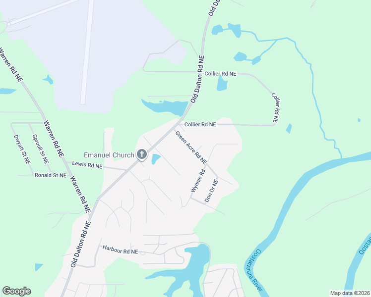 map of restaurants, bars, coffee shops, grocery stores, and more near 6 Green Acre Road Northeast in Rome