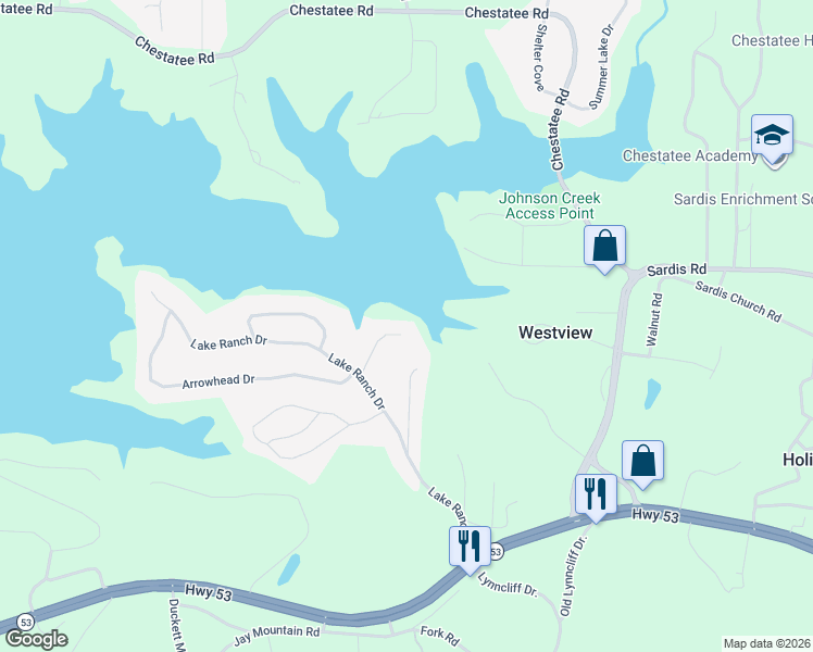 map of restaurants, bars, coffee shops, grocery stores, and more near 3197 Madera Way in Gainesville