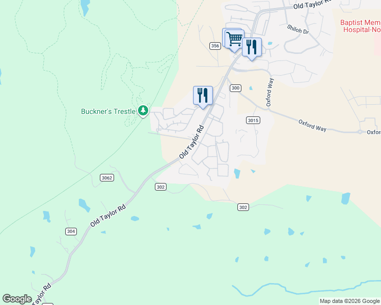map of restaurants, bars, coffee shops, grocery stores, and more near 3001 Old Taylor Road in Oxford