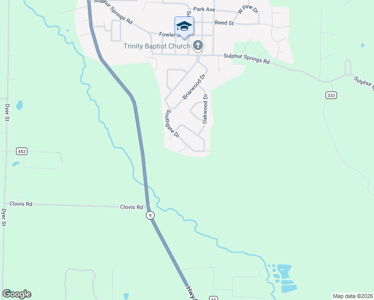 map of restaurants, bars, coffee shops, grocery stores, and more near 2802 Southgate Dr in Malvern