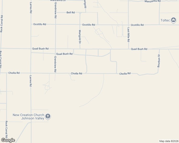 map of restaurants, bars, coffee shops, grocery stores, and more near 50980 Cholla Road in Johnson Valley