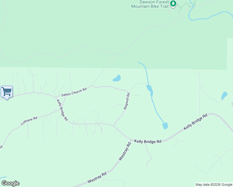 map of restaurants, bars, coffee shops, grocery stores, and more near 390 Bagwell Road in Dawsonville