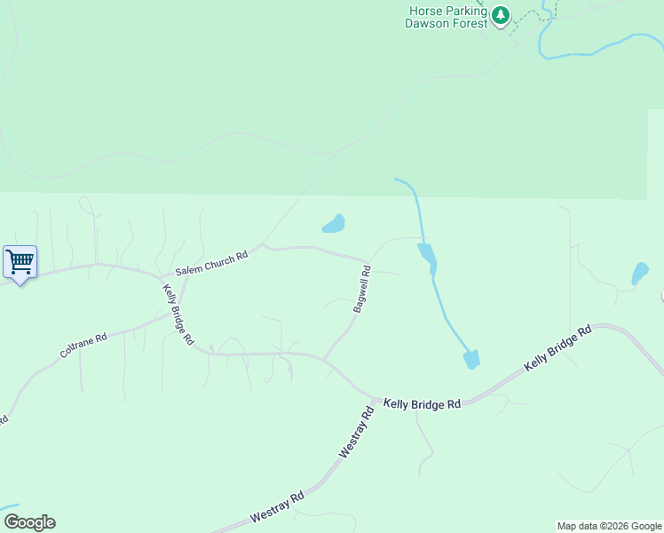 map of restaurants, bars, coffee shops, grocery stores, and more near 390 Bagwell Road in Dawsonville