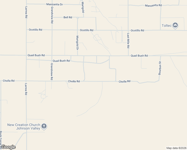 map of restaurants, bars, coffee shops, grocery stores, and more near 50980 Cholla Road in Johnson Valley