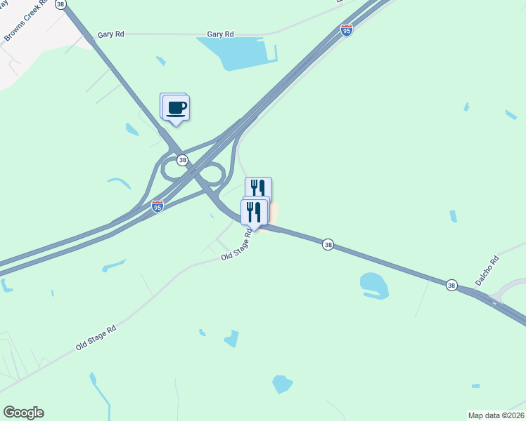 map of restaurants, bars, coffee shops, grocery stores, and more near 1364a South Carolina 38 in Latta