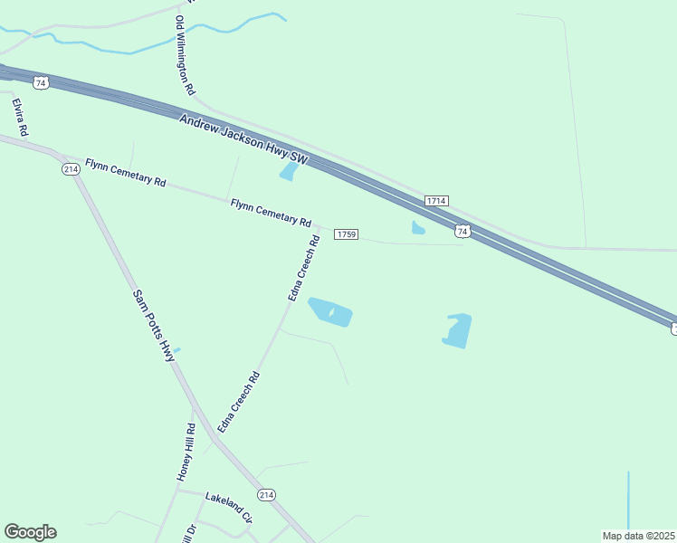 map of restaurants, bars, coffee shops, grocery stores, and more near 586 Edna Creech Road in Whiteville