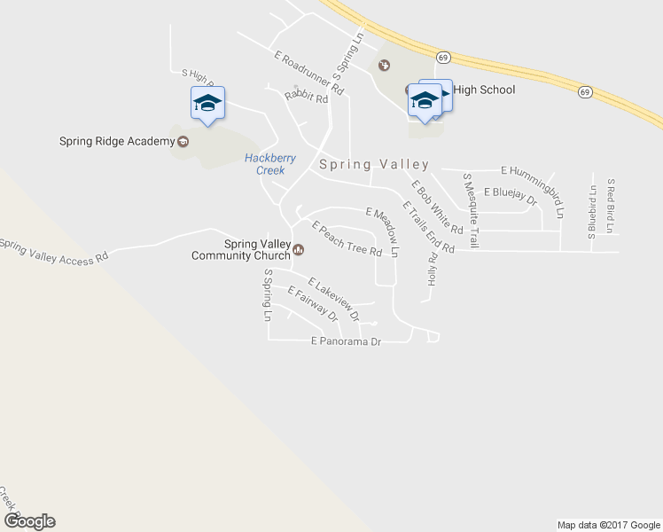 map of restaurants, bars, coffee shops, grocery stores, and more near 17221 East Peach Tree Road in Mayer