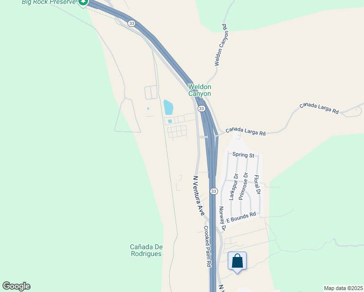 map of restaurants, bars, coffee shops, grocery stores, and more near 5721 North Ventura Avenue in Ventura