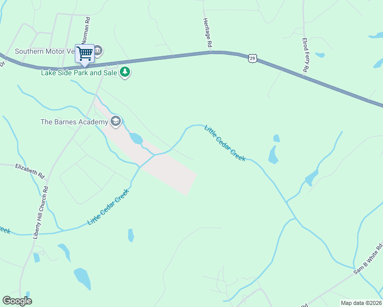 map of restaurants, bars, coffee shops, grocery stores, and more near 590 Cedar Pond Road in Hartwell