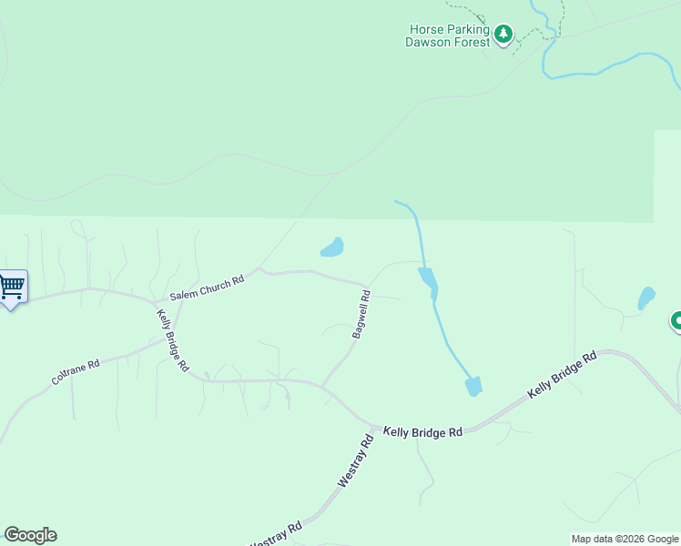 map of restaurants, bars, coffee shops, grocery stores, and more near 390 Bagwell Road in Dawsonville