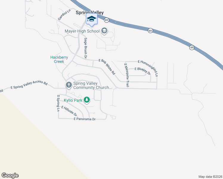 map of restaurants, bars, coffee shops, grocery stores, and more near 14030 S Holly Rd in Mayer