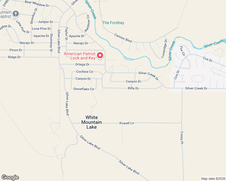 map of restaurants, bars, coffee shops, grocery stores, and more near 8479 Rifle Drive in Show Low