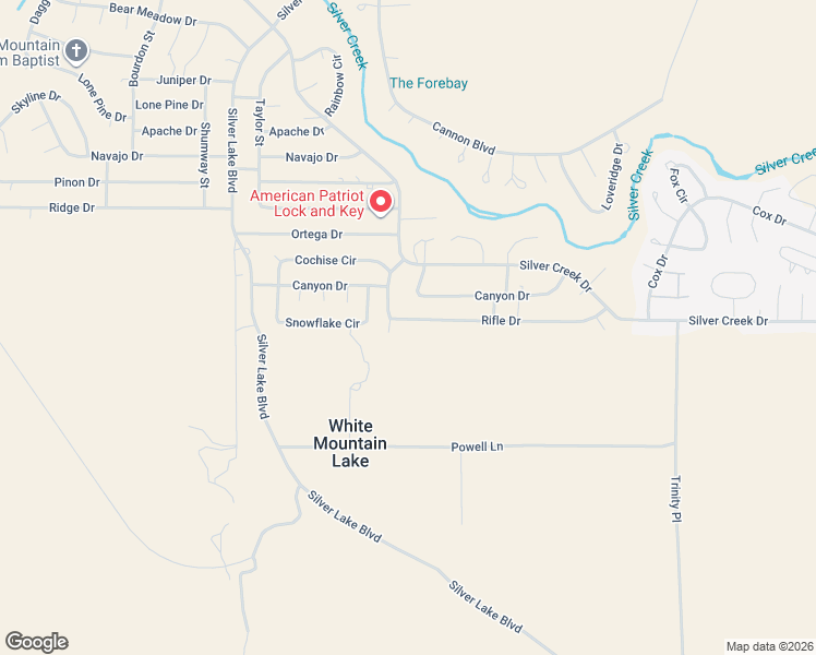 map of restaurants, bars, coffee shops, grocery stores, and more near 8479 Rifle Drive in Show Low