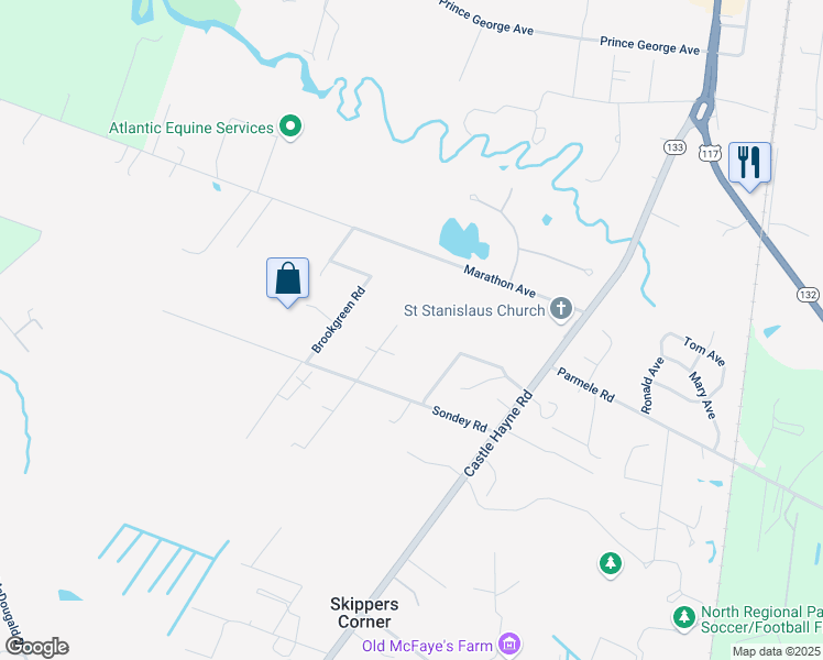 map of restaurants, bars, coffee shops, grocery stores, and more near 4828 Jessica Lane in Castle Hayne