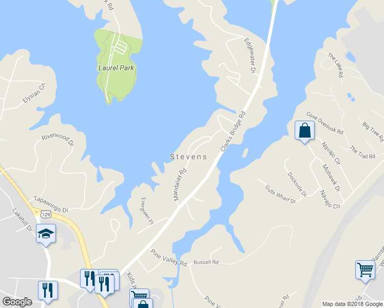map of restaurants, bars, coffee shops, grocery stores, and more near 298 Mandalay Road in Gainesville