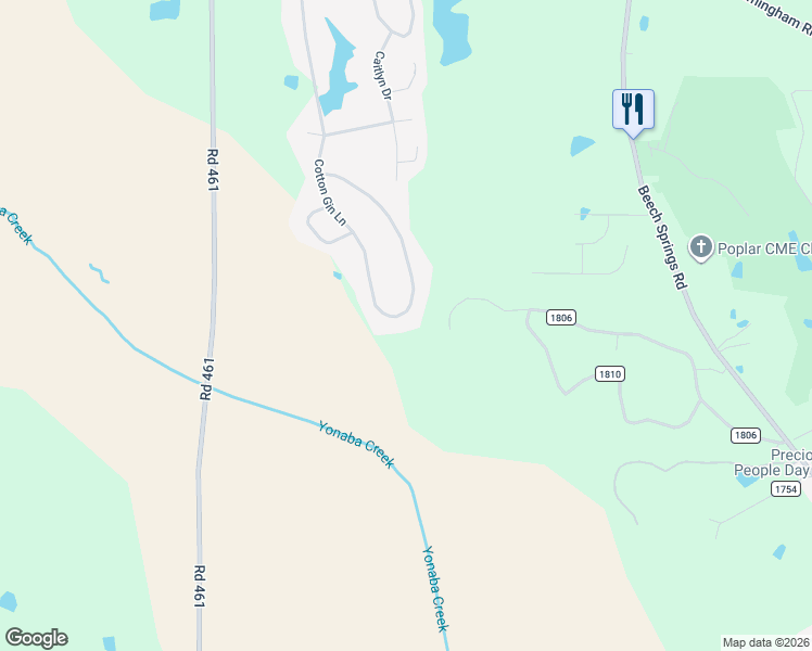 map of restaurants, bars, coffee shops, grocery stores, and more near 301 Cotton Gin Lane in Saltillo