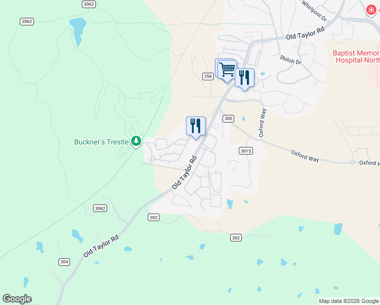 map of restaurants, bars, coffee shops, grocery stores, and more near 3000 Old Taylor Road in Oxford
