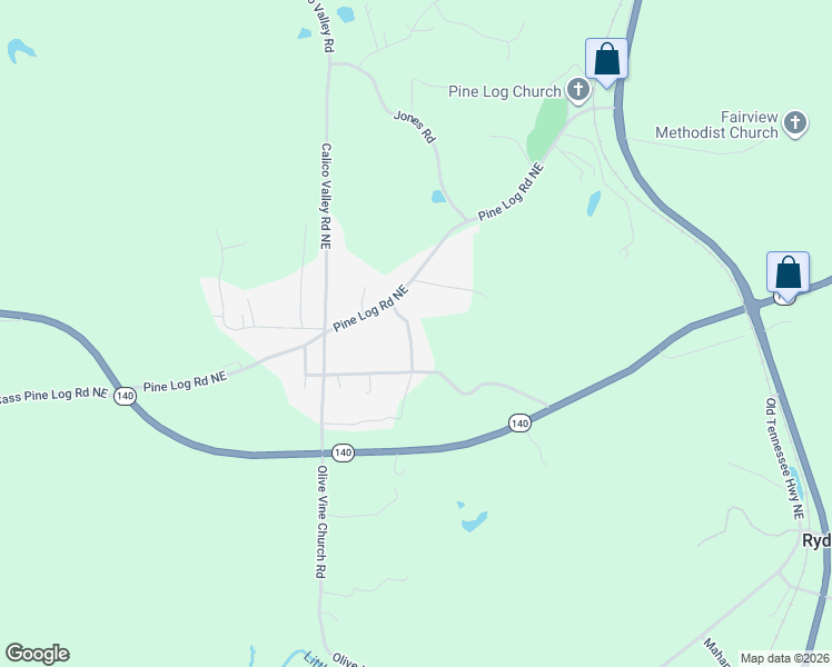 map of restaurants, bars, coffee shops, grocery stores, and more near 21 School Street Northeast in Rydal