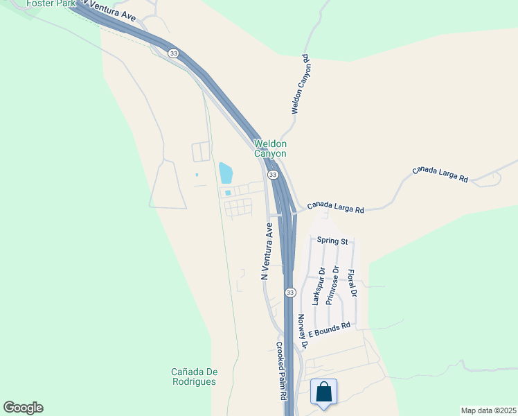 map of restaurants, bars, coffee shops, grocery stores, and more near 5721 North Ventura Avenue in Ventura