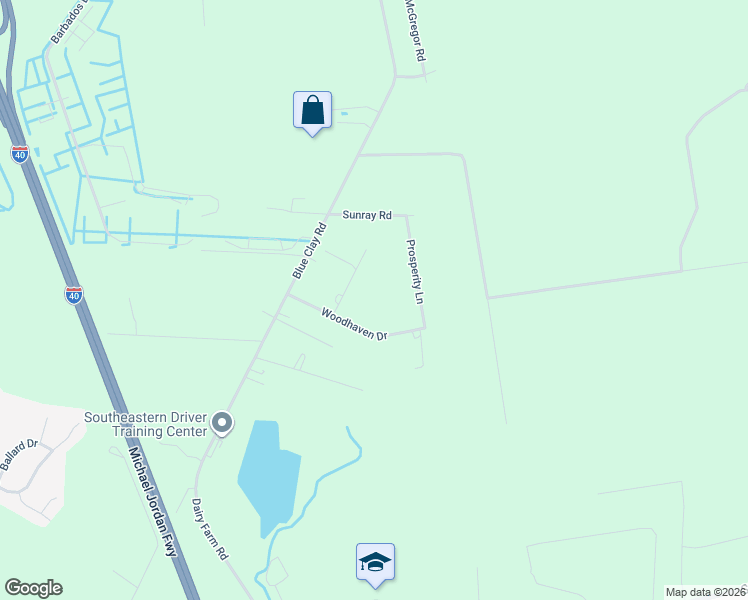 map of restaurants, bars, coffee shops, grocery stores, and more near 5319 Prosperity Road in Castle Hayne