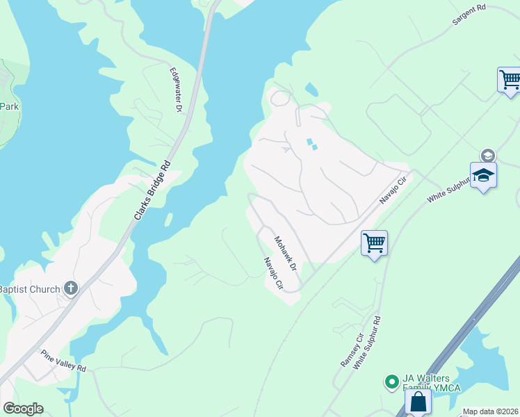 map of restaurants, bars, coffee shops, grocery stores, and more near 3208 Navajo Circle in Gainesville