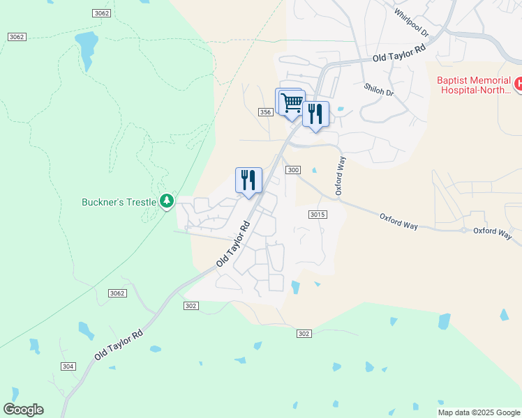 map of restaurants, bars, coffee shops, grocery stores, and more near 21 Private Road 3057 in Oxford
