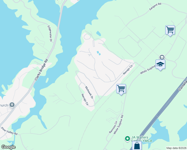 map of restaurants, bars, coffee shops, grocery stores, and more near 3214 Timbers Road in Gainesville