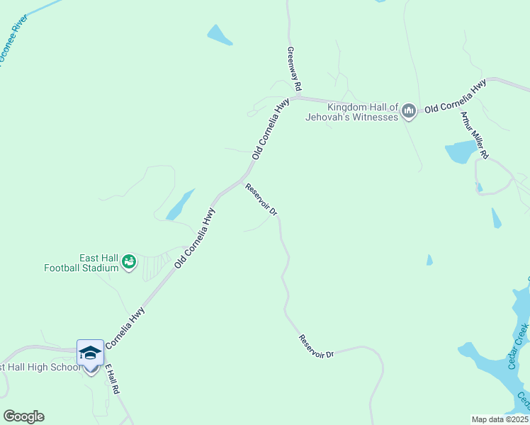 map of restaurants, bars, coffee shops, grocery stores, and more near 3732 Reservoir Drive in Gainesville