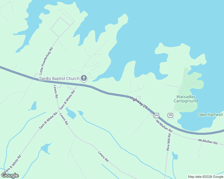 map of restaurants, bars, coffee shops, grocery stores, and more near 4637 Anderson Highway in Hartwell