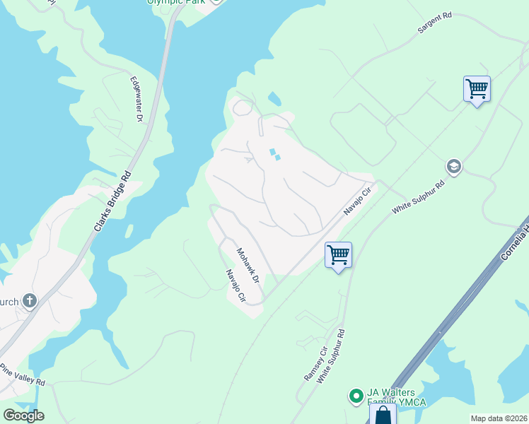 map of restaurants, bars, coffee shops, grocery stores, and more near 3214 Timbers Road in Gainesville