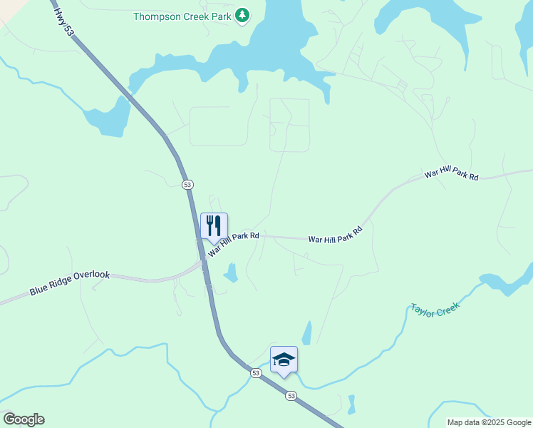 map of restaurants, bars, coffee shops, grocery stores, and more near 249 Dogwood Lane in Dawsonville