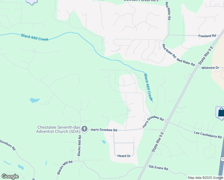 map of restaurants, bars, coffee shops, grocery stores, and more near 519 Quail Pass in Dawsonville