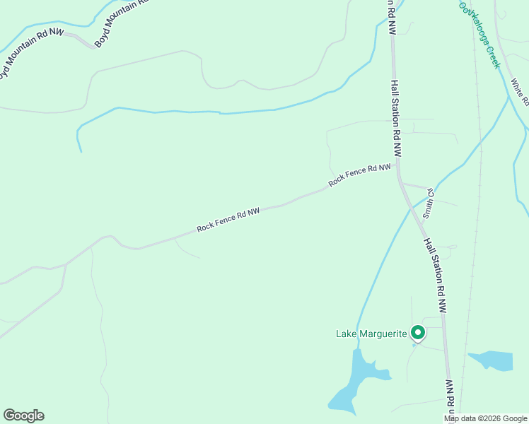 map of restaurants, bars, coffee shops, grocery stores, and more near 1224 Rock Fence Road Northwest in Adairsville