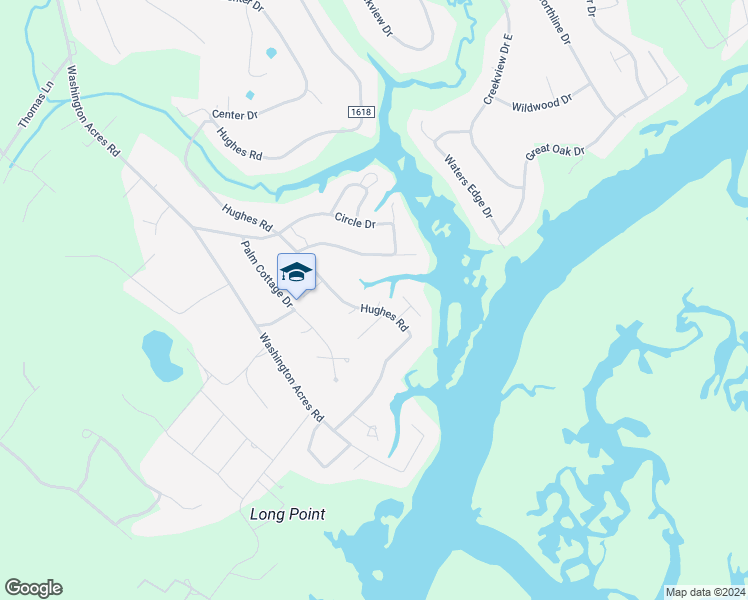 map of restaurants, bars, coffee shops, grocery stores, and more near 665 Hughes Road in Hampstead